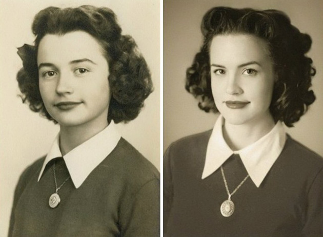 family photos unchanged dozens years apart