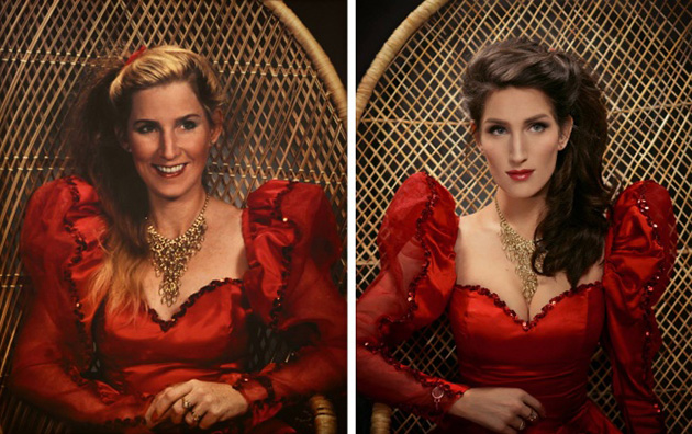 family photos unchanged dozens years apart
