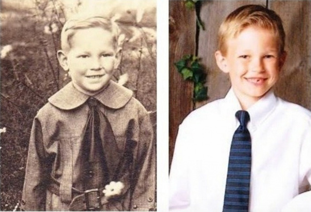 family photos unchanged dozens years apart