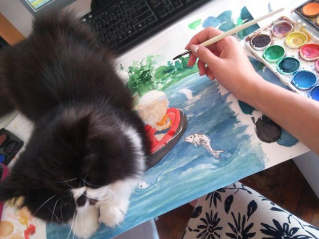 ridiculous cats dont understand personal space