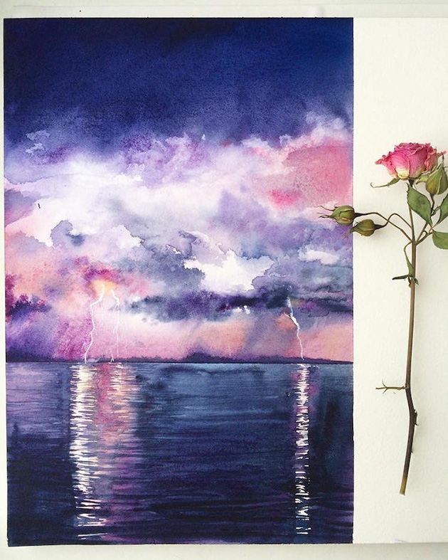 watercolor paintings colors of nature