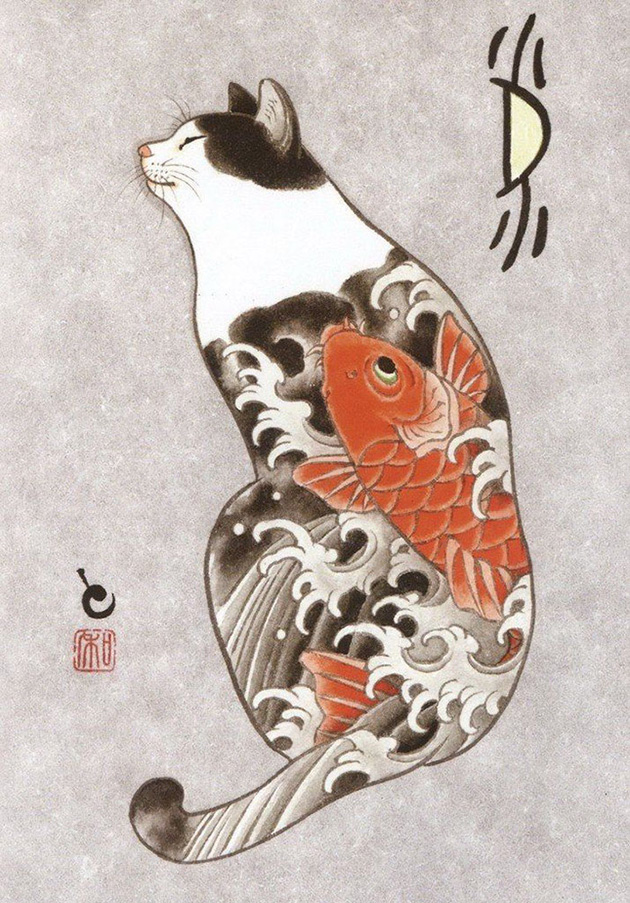 japanese-tattoo-paintings-monmon-cats