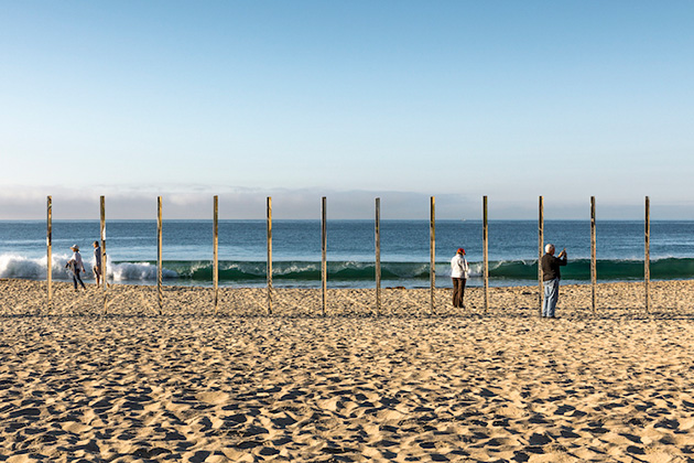 beach art mirror installation