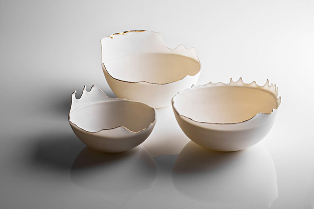 fluid porcelain bowls