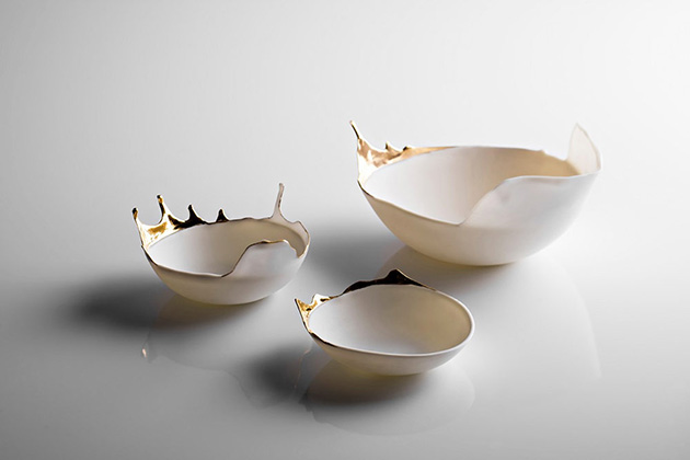 fluid porcelain bowls