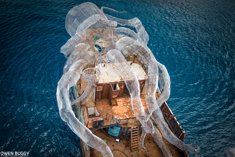 80-foot steel kraken artificial coral reef