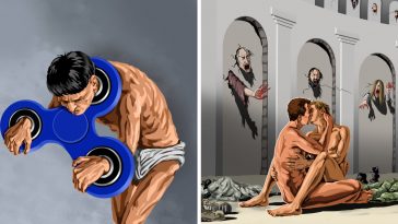 satirical illustrations today’s problems by gunduz agayev