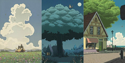 Studio Ghibli Film Posters Japanese Woodblock Printing
