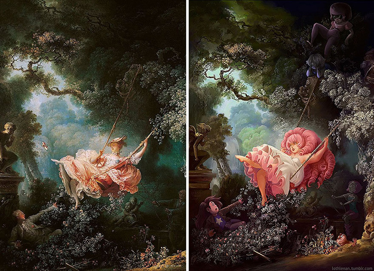 classic paintings into geek fandoms lothlenan
