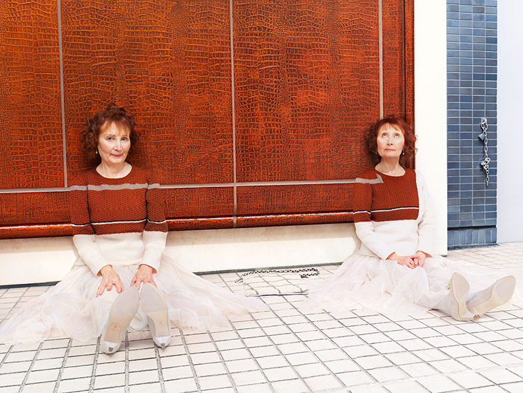 hand knit sweaters blend subjects urban environments