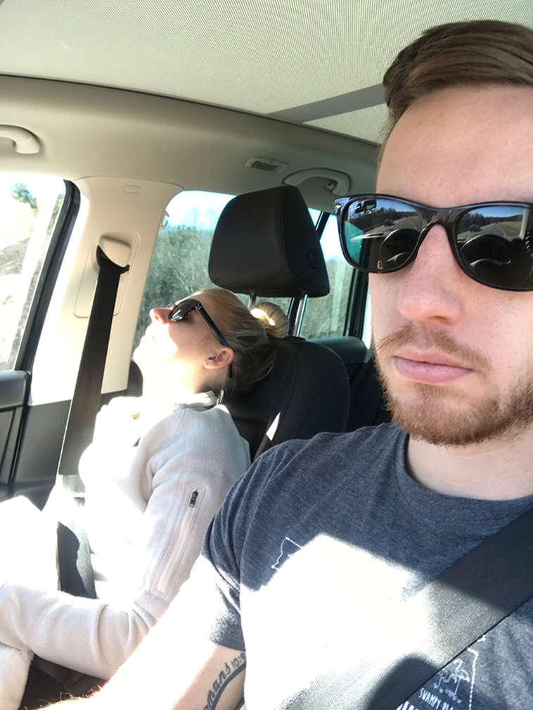 road trip sleeping wife pictures husband