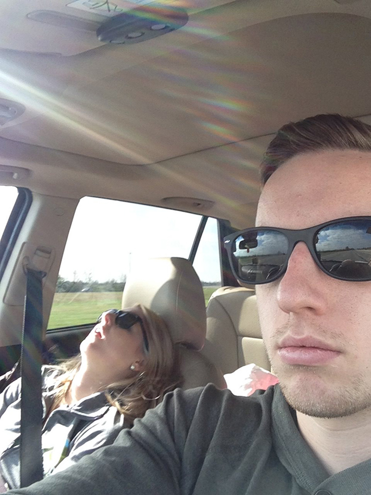 road trip sleeping wife pictures husband