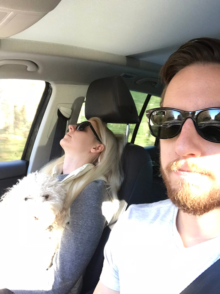 road trip sleeping wife pictures husband