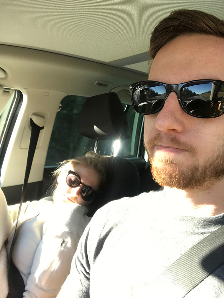road trip sleeping wife pictures husband