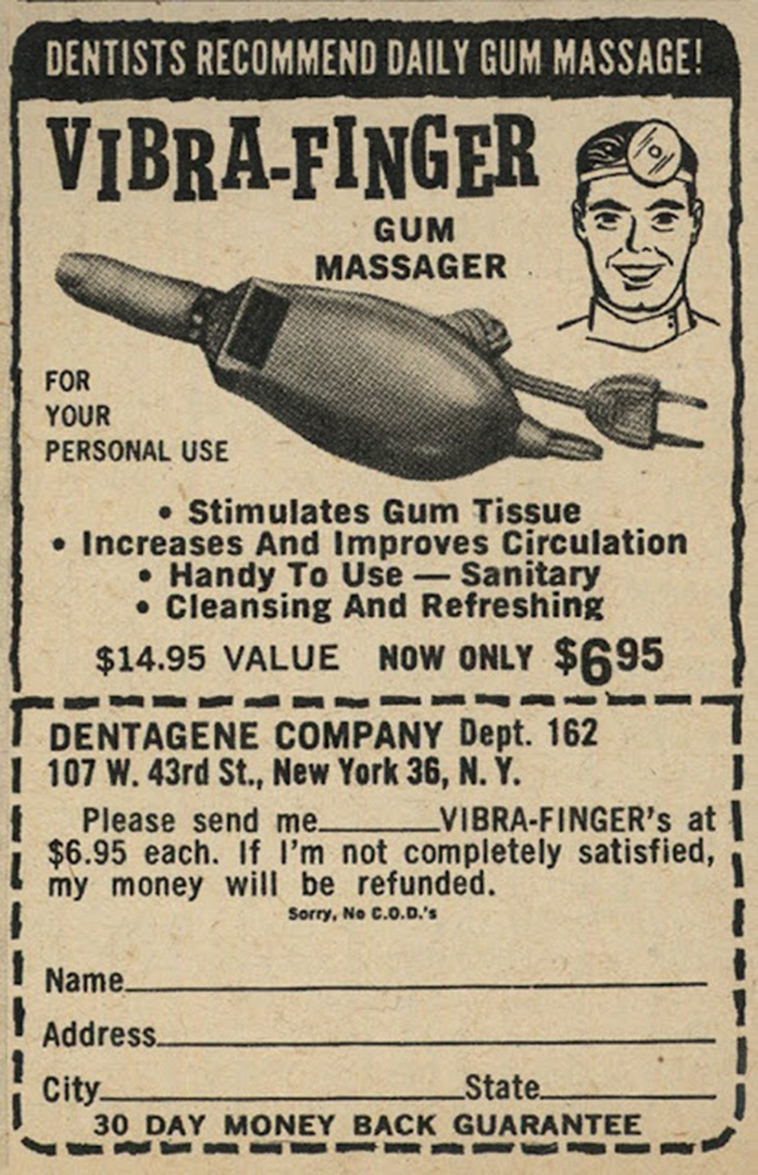 vintage vibra finger gum massager