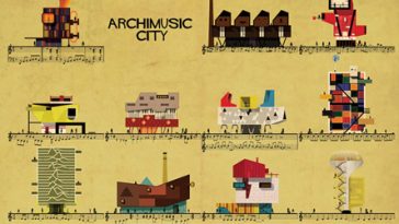 Classic songs become buildings in Federico Babina's Archimusic illustrations
