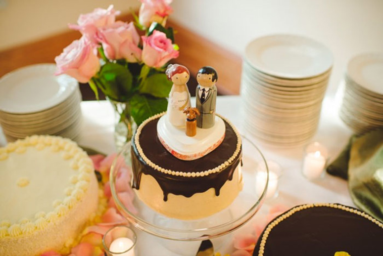 dog lover wedding cake topper