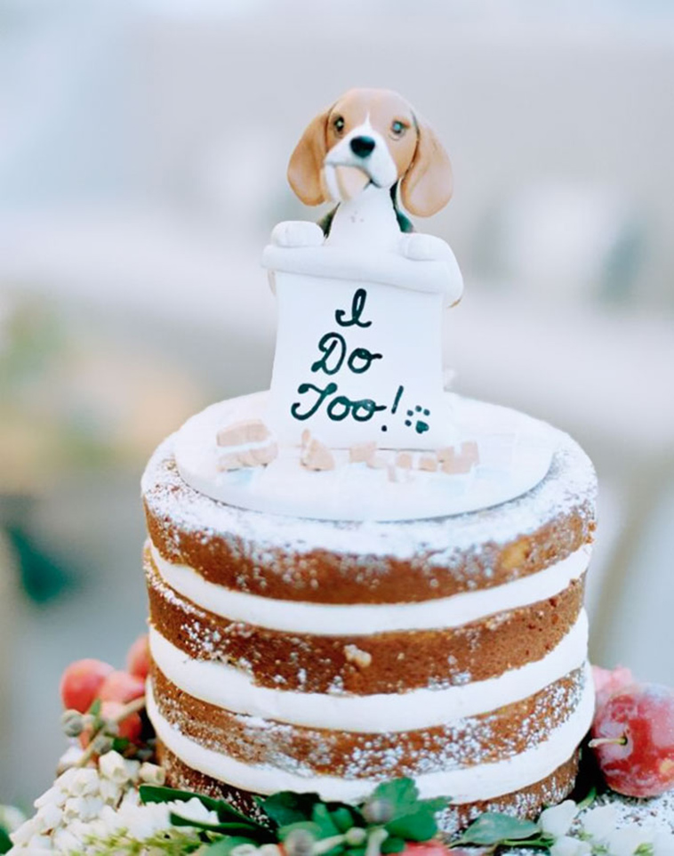 dog lover wedding cake topper