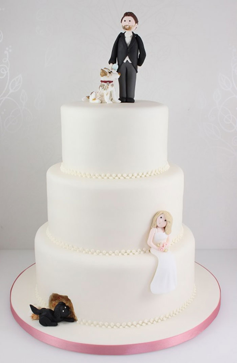 dog lover wedding cake topper