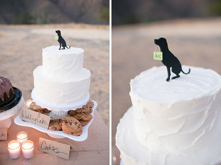dog lover wedding cake topper