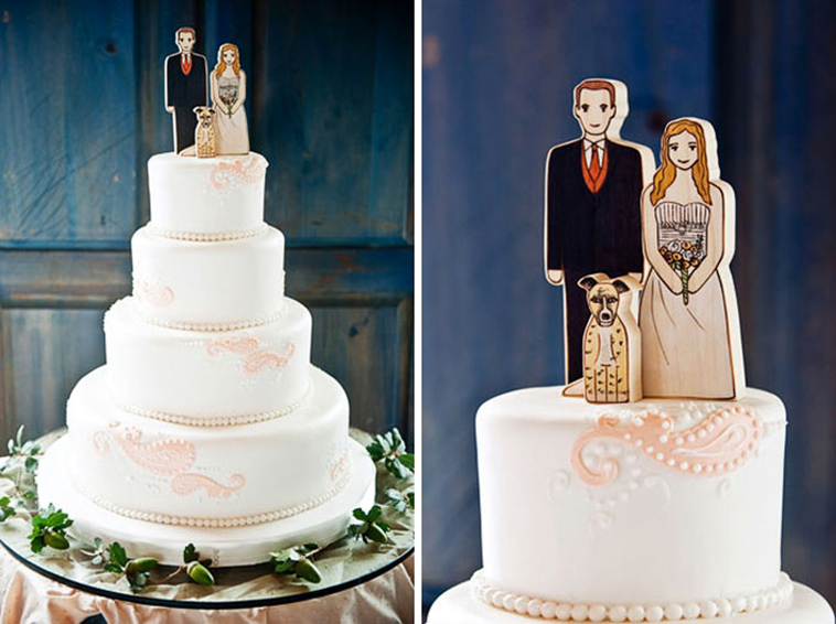 dog lover wedding cake topper