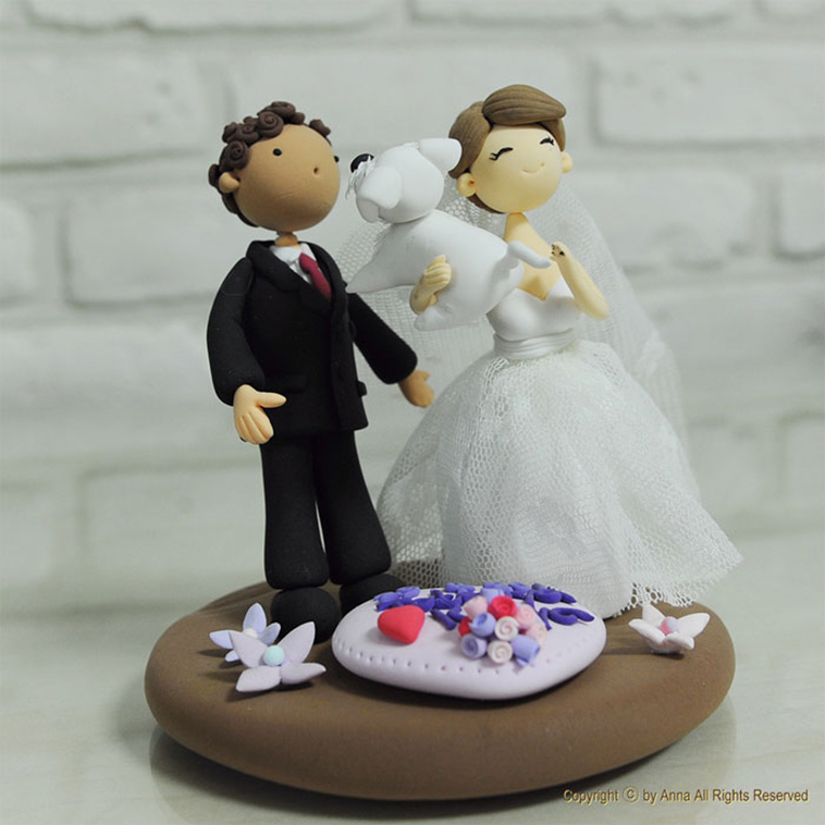 dog lover wedding cake topper
