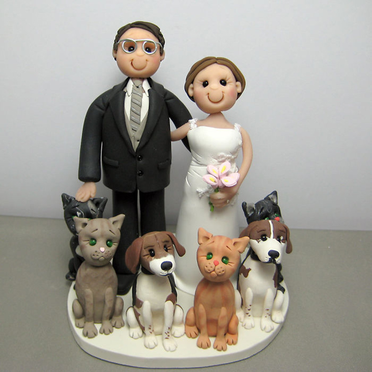 dog lover wedding cake topper