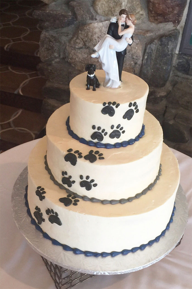dog lover wedding cake topper