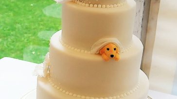 dog lover wedding cake topper