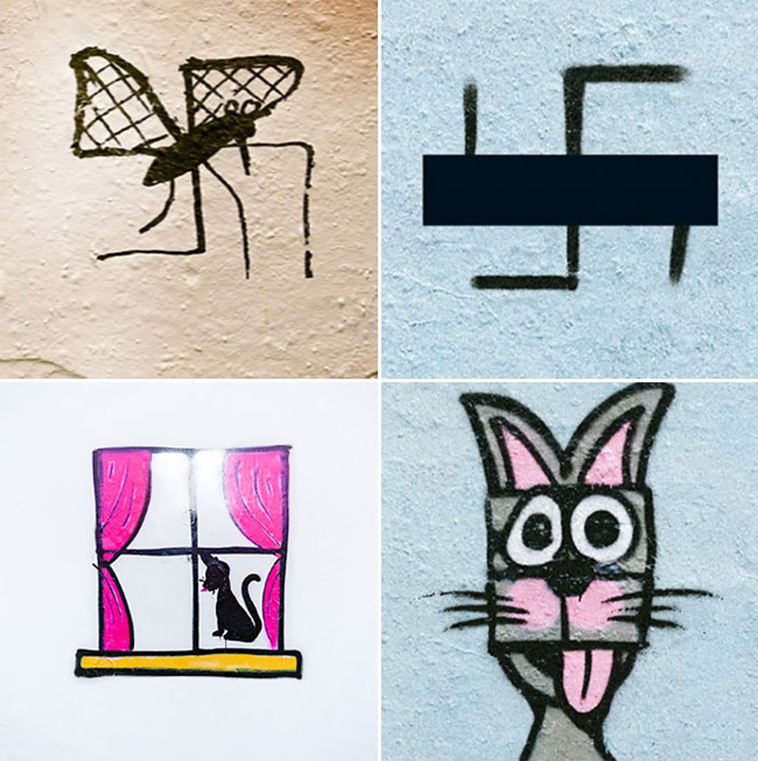 people berlin creative way fight swastikas