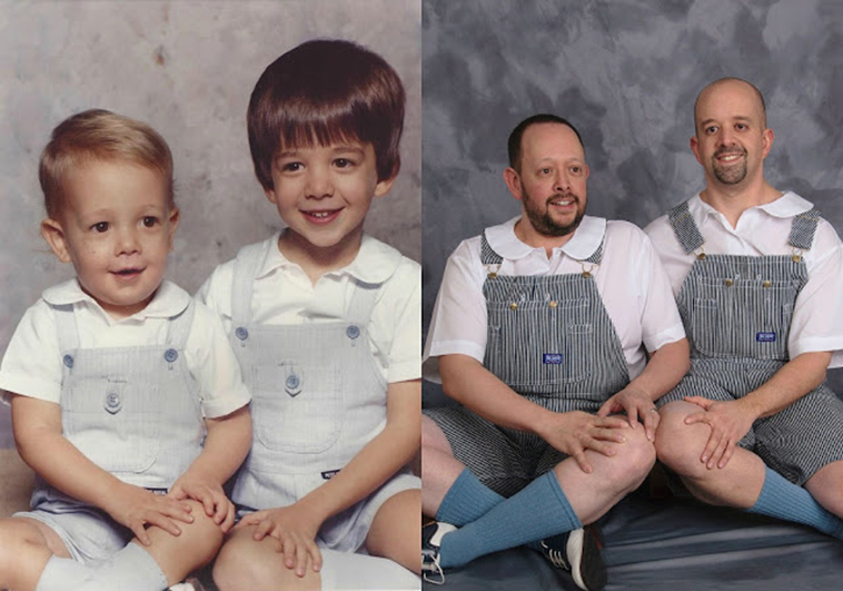 brothers recreate childhood photos