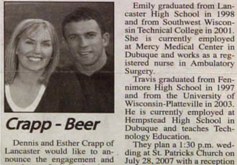 funny wedding announcement names