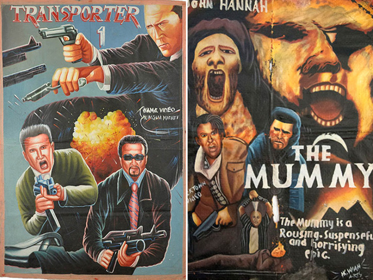 collection of hand painted movie posters from africa
