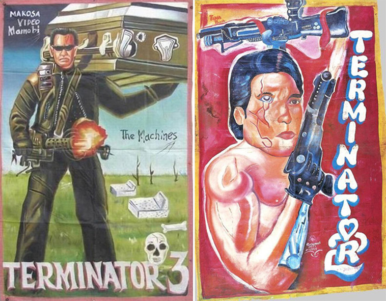 collection of hand painted movie posters from africa