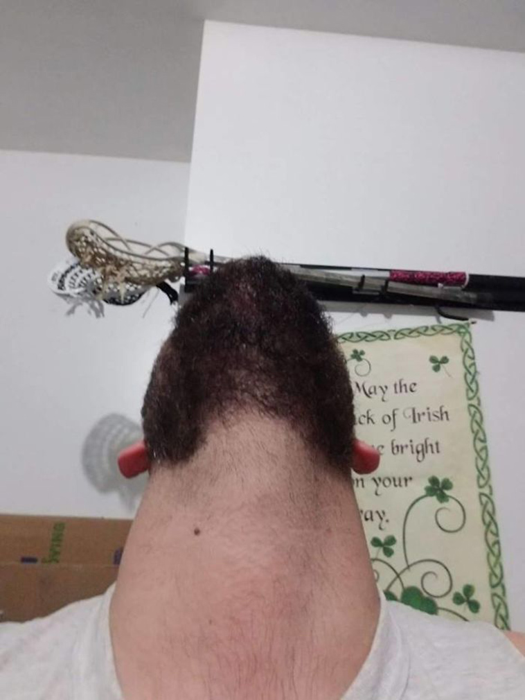 bearded men looking up are weird