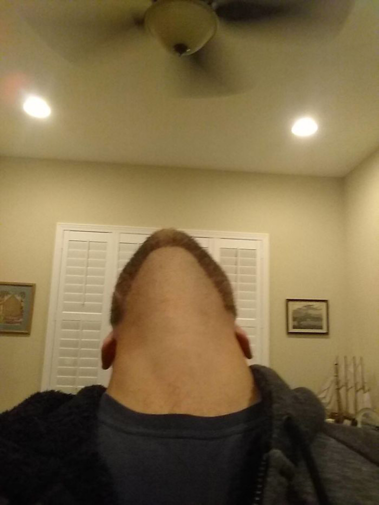 bearded men looking up are weird