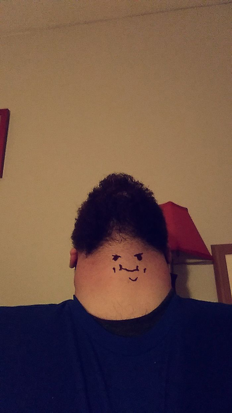 bearded men looking up are weird