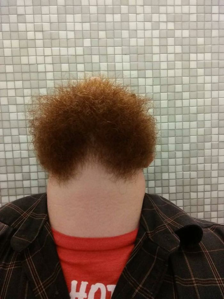 bearded men looking up are weird