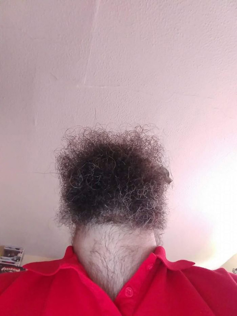 bearded men looking up are weird