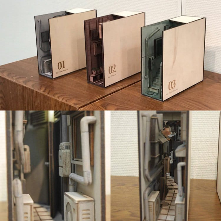 bookends transform dioramae japanese back alleys