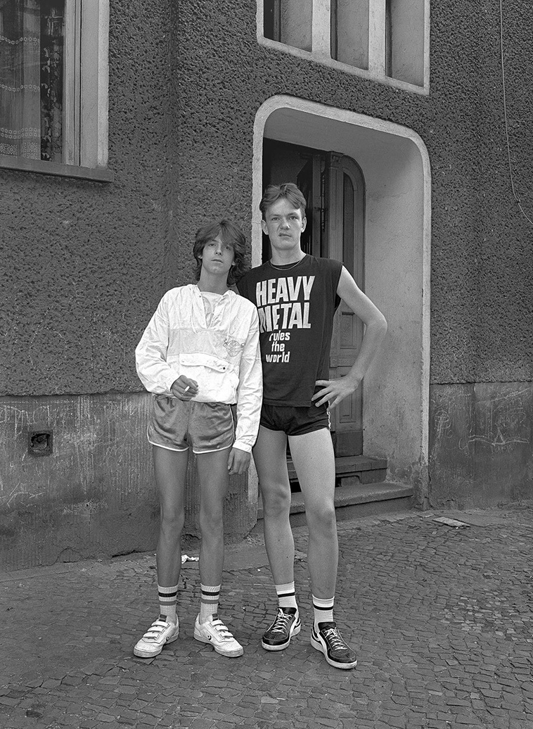 berlin wall life on a street in 1980s east germany