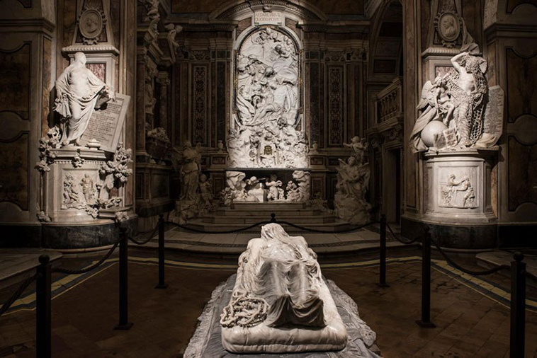 sculptures of museo cappella sansevero naples italy
