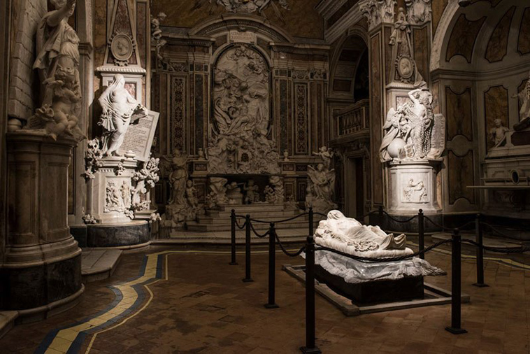 sculptures of museo cappella sansevero naples italy