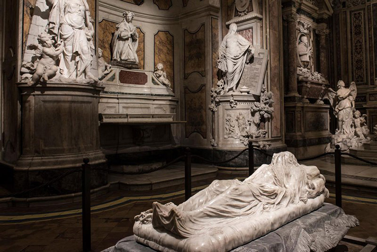 sculptures of museo cappella sansevero naples italy