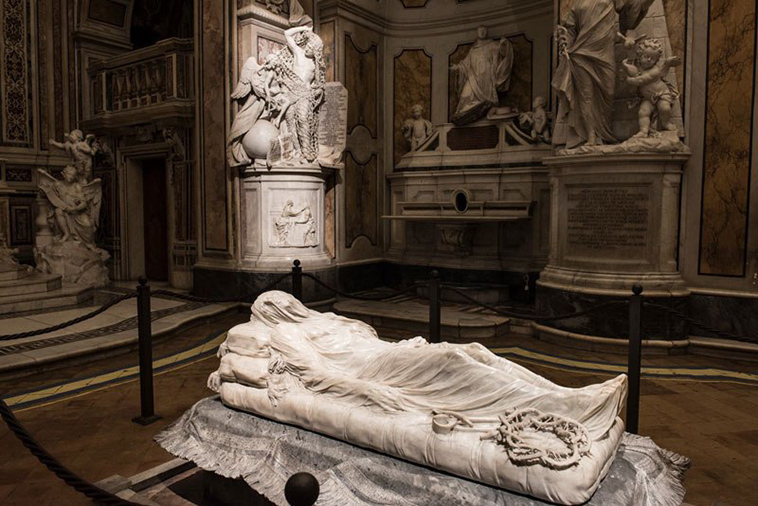 sculptures of museo cappella sansevero naples italy