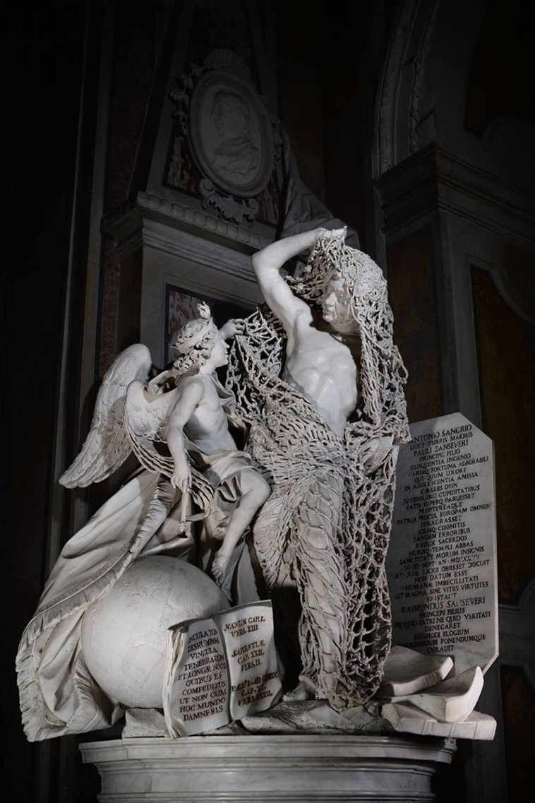 sculptures of museo cappella sansevero naples italy