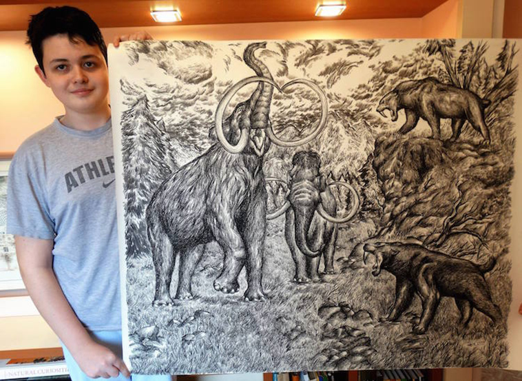 young genius draws incredible animals from memory