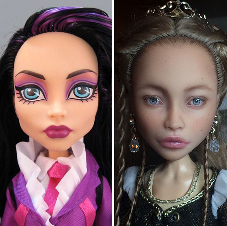artist-removes-make-up-from-dolls