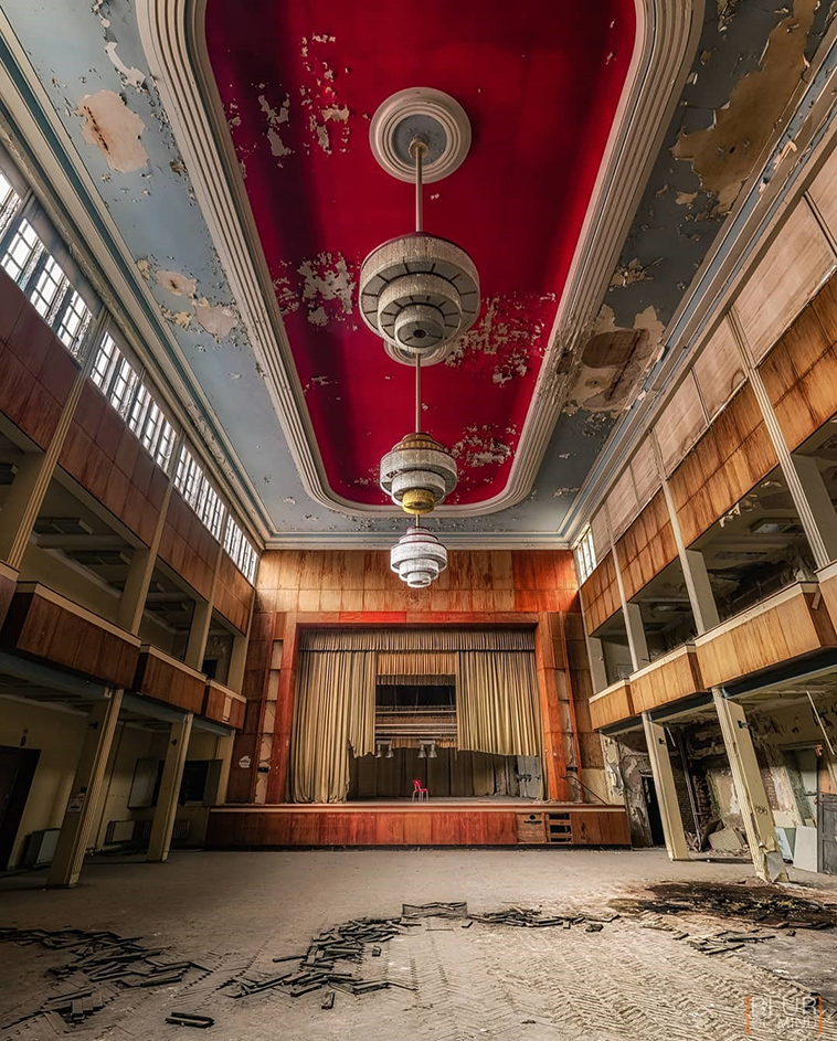 Ballroom in an abandoned hotel, Germany