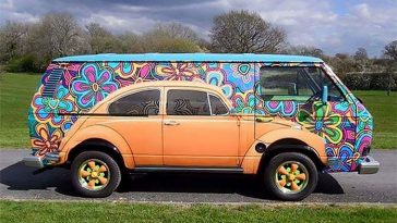 beetle painted volkswagen bus
